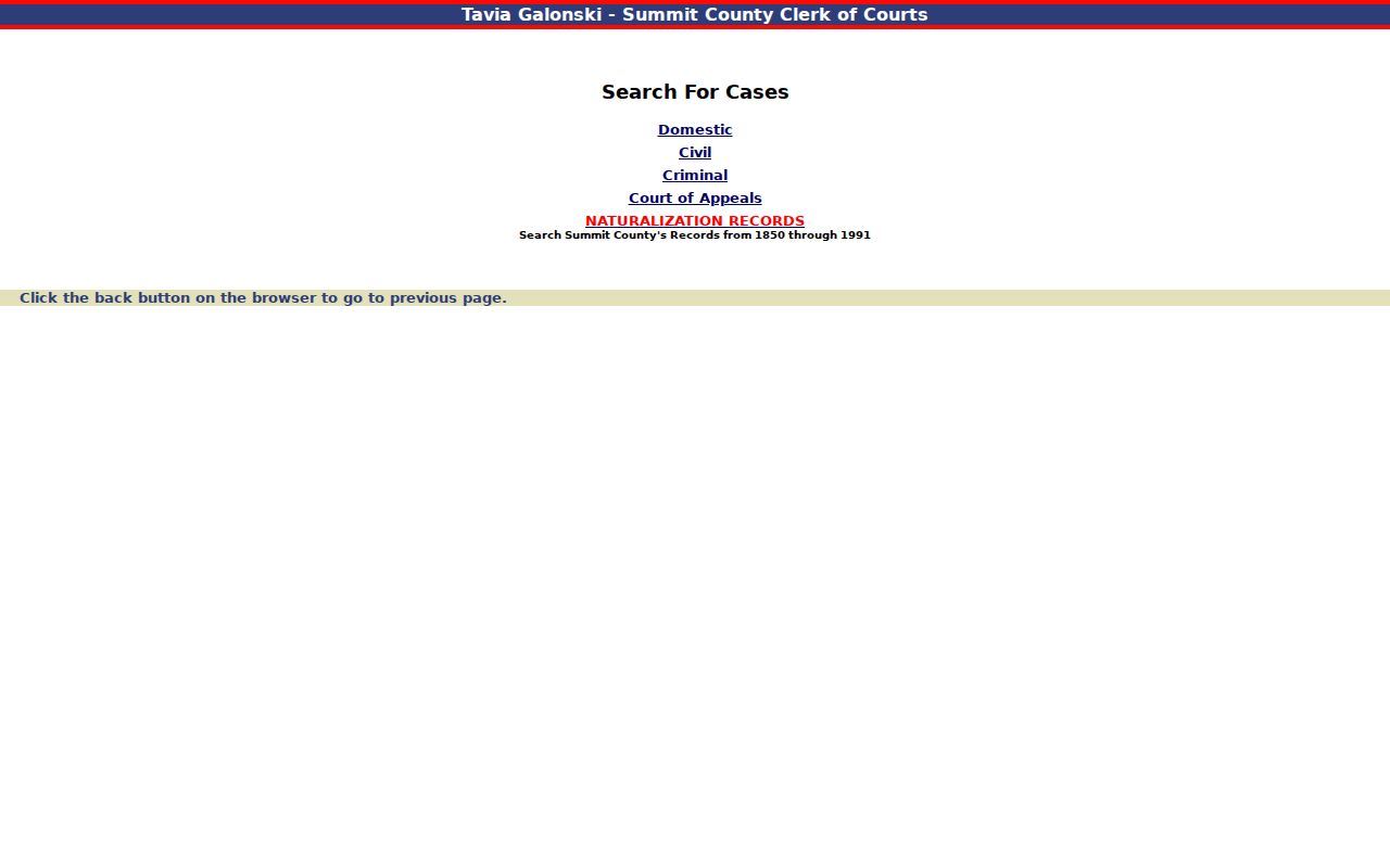 Stow resident lookup using the legacy Summit Clerk division selector