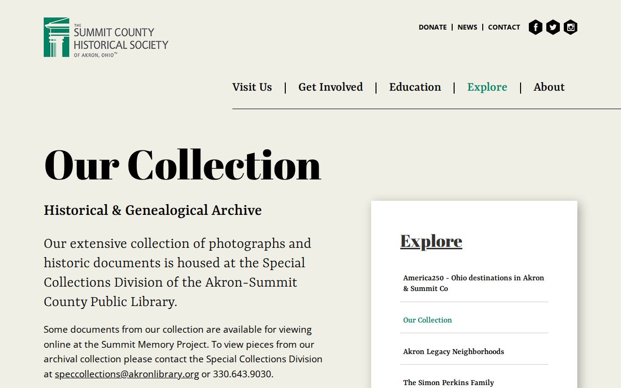 Stow previous residents Summit historical collection source