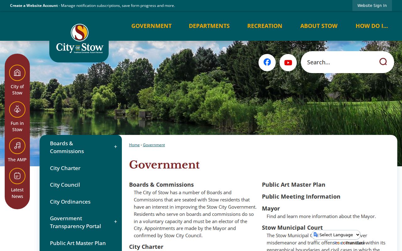 Stow residents directory City of Stow government source